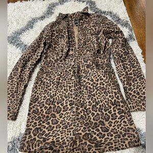 GAP Leopard Print Denim Dress - Brown/Black